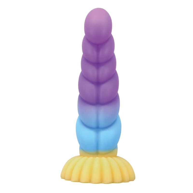 POWER MONSTERS - UNICORN TRICOLOR FANTASY SILICONE DILDO 22 CM Ø 5 CM - Imagen 2