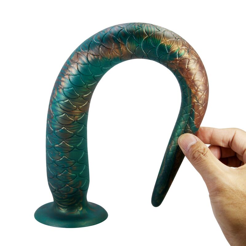 POWER MONSTERS - WILDWYRM TAIL BICOLOR FANTASY SILICONE DILDO 47 CM Ø 4 CM - Imagen 3