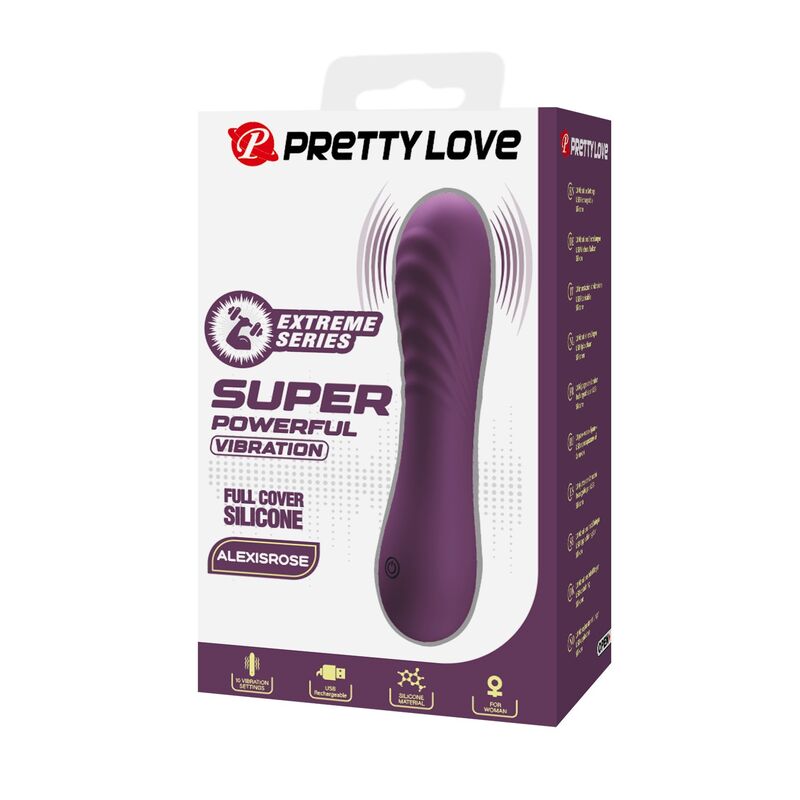 PRETTY LOVE - ALEXISROSE RECHARGEABLE VIBRATOR 10 FUNCTIONS PURPLE - Imagen 3