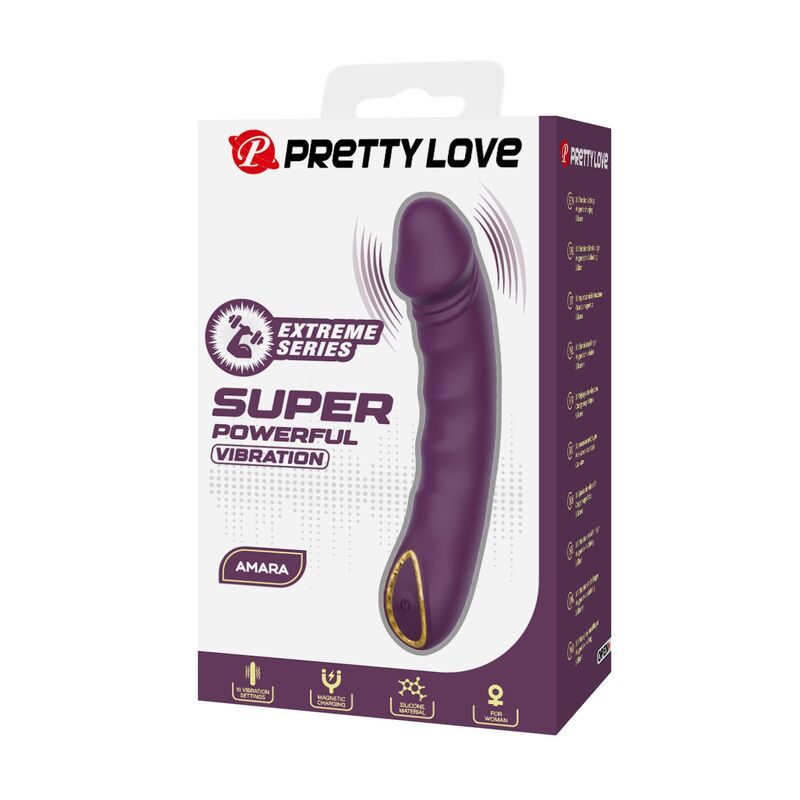 PRETTY LOVE - AMARA RECHARGEABLE VIBRATOR 10 FUNCTIONS PURPLE - Imagen 3