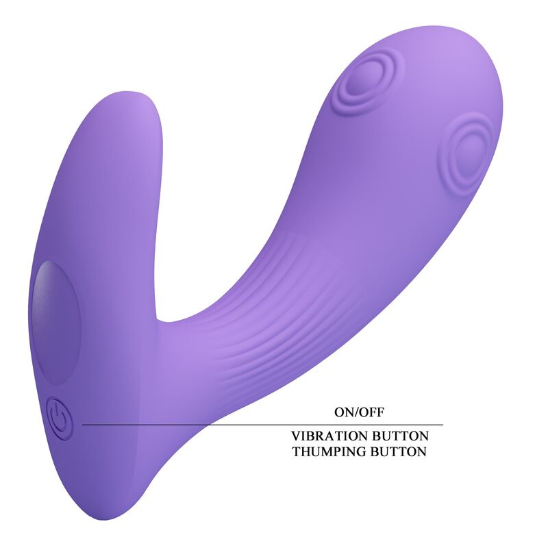 PRETTY LOVE - ANDROMEDA RECHARGEABLE DUAL STIMULATION VIBRATOR PURPLE - Imagen 5