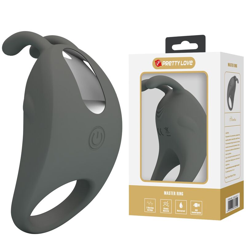 PRETTY LOVE - RECHARGEABLE VIBRATING RING WITH RABBIT STIMULATOR - Imagen 3