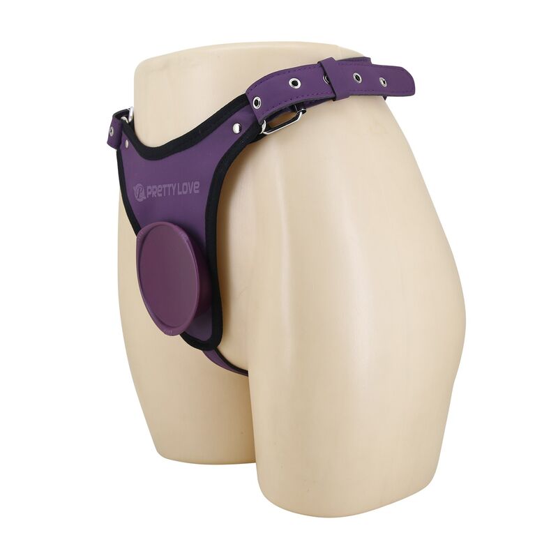 PRETTY LOVE - UNIVERSAL STRAP-ON HARNESS BRIEFS PURPLE AND BLACK - Imagen 3