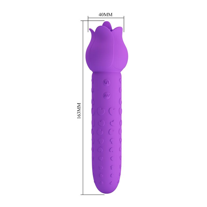 PRETTY LOVE - DANNELL RECHARGEABLE ORAL AND CLITORAL STIMULATOR VIBRATOR PURPLE - Imagen 4