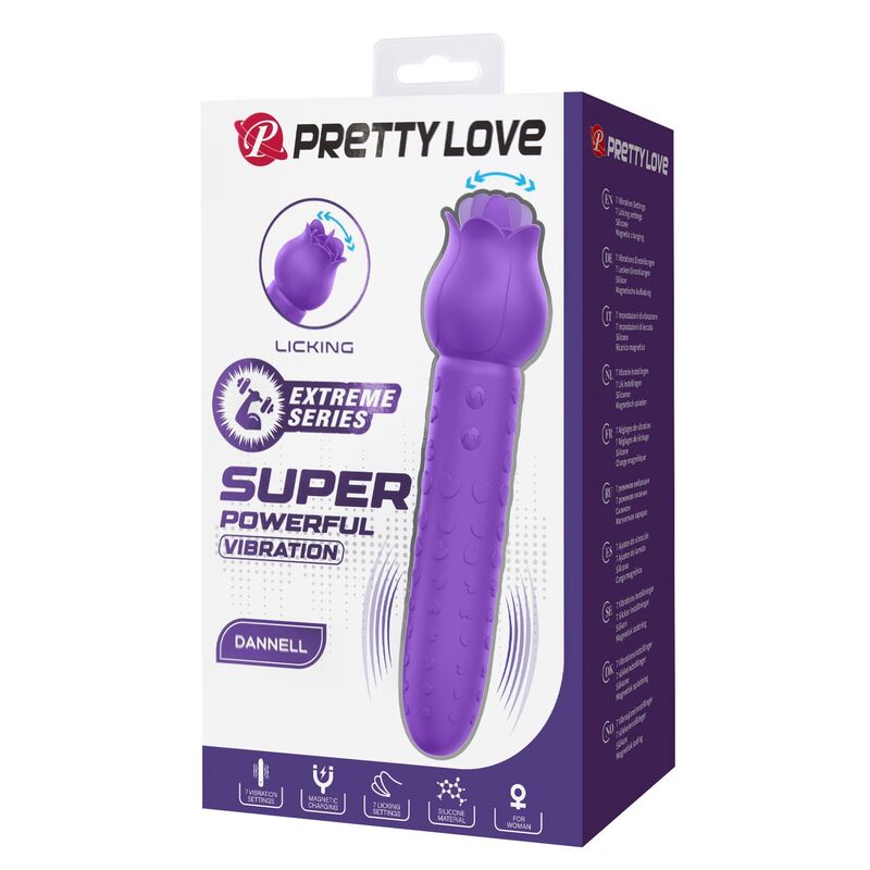 PRETTY LOVE - DANNELL RECHARGEABLE ORAL AND CLITORAL STIMULATOR VIBRATOR PURPLE - Imagen 3