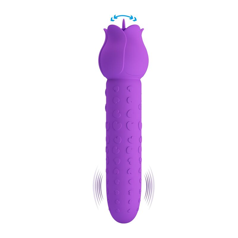 PRETTY LOVE - DANNELL RECHARGEABLE ORAL AND CLITORAL STIMULATOR VIBRATOR PURPLE - Imagen 5
