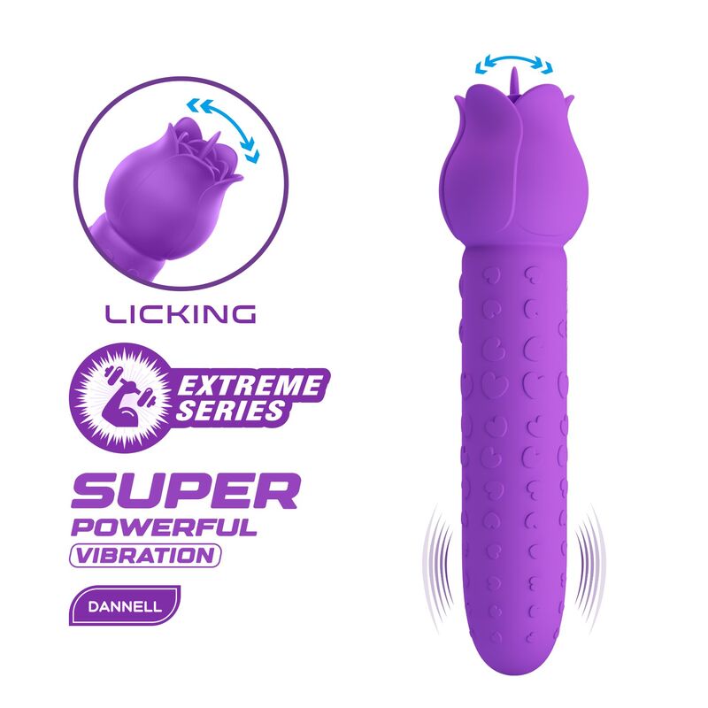 PRETTY LOVE - DANNELL RECHARGEABLE ORAL AND CLITORAL STIMULATOR VIBRATOR PURPLE - Imagen 2