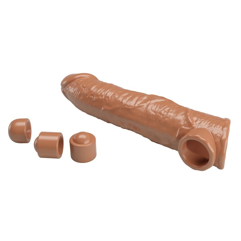 PRETTY LOVE - ADJUSTABLE PENIS EXTENSION SLEEVE 26 CM Ø 4 CM BROWN - Imagen 5