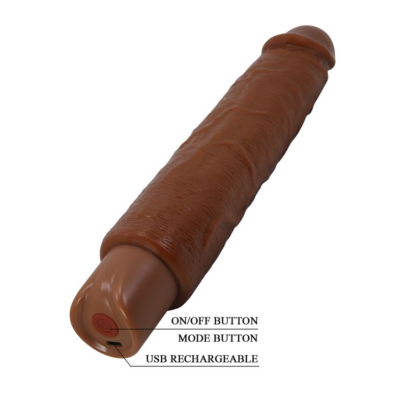 PRETTY LOVE - GAVIN REALISTIC VIBRATOR 25 CM Ø 5 CM BROWN - Imagen 2