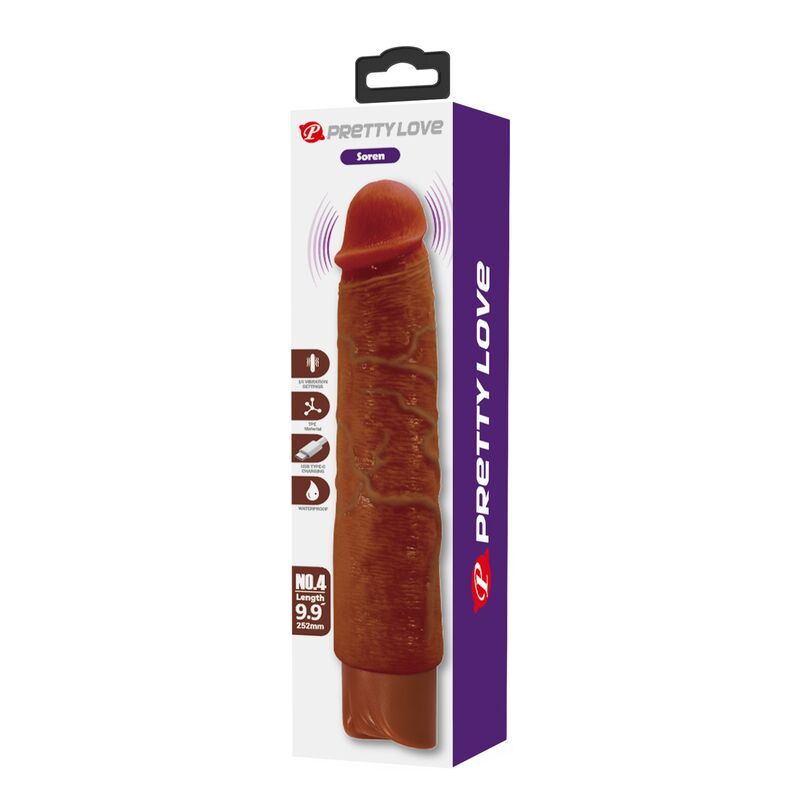 PRETTY LOVE - GAVIN REALISTIC VIBRATOR 25 CM Ø 5 CM BROWN - Imagen 3