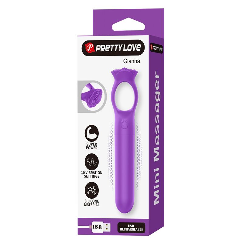 PRETTY LOVE - GIANA RECHARGEABLE MINI VIBRATOR MASSAGER PURPLE - Imagen 3