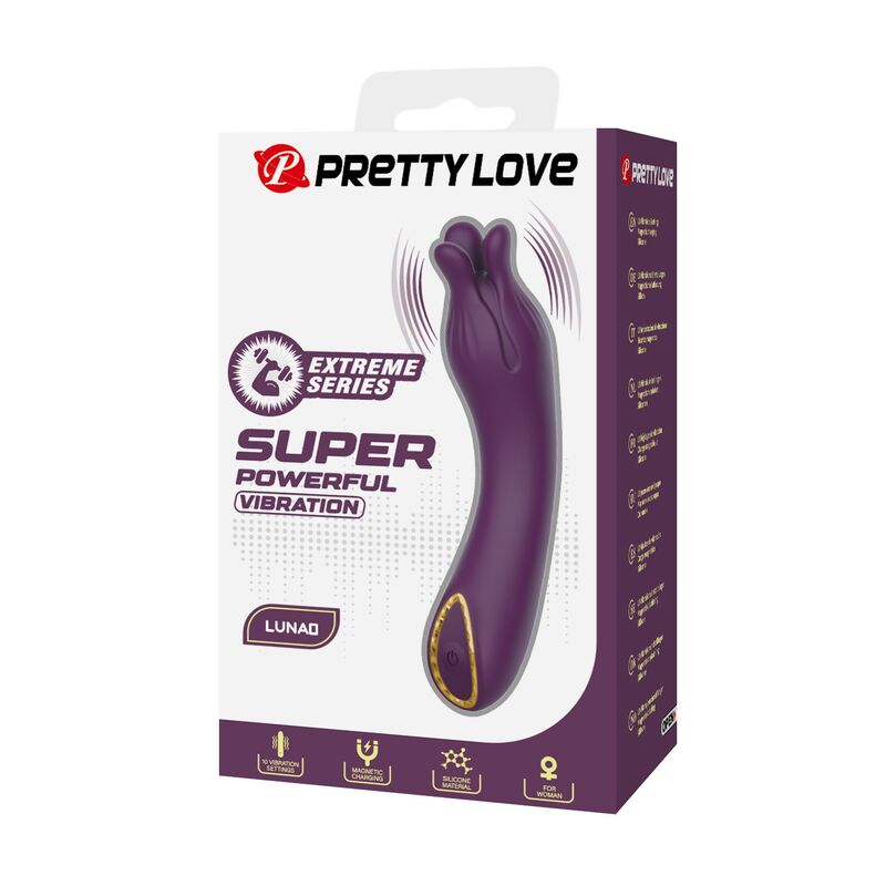 PRETTY LOVE - LUNAO RECHARGEABLE VIBRATOR 10 FUNCTIONS PURPLE - Imagen 3