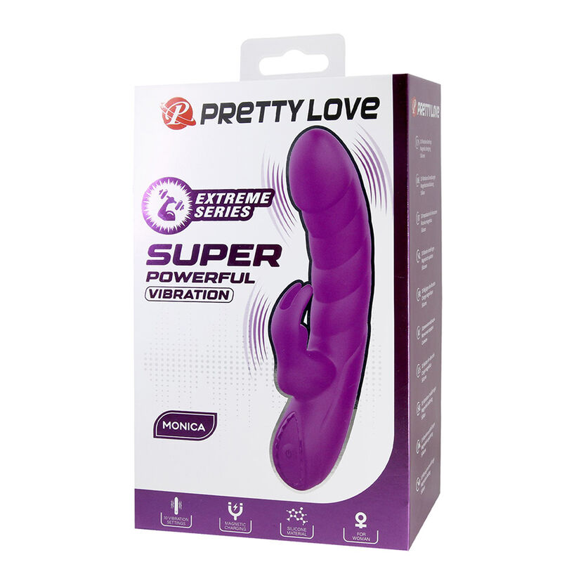 PRETTY LOVE - MONICA RECHARGEABLE DUAL STIMULATION G-SPOT AND CLITORAL VIBRATOR PURPLE - Imagen 3
