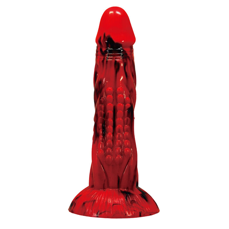 POWER MONSTERS - MINOTAUR FANTASY DILDO WITH SUCTION CUP 21 CM Ø 5 CM RED BLACK