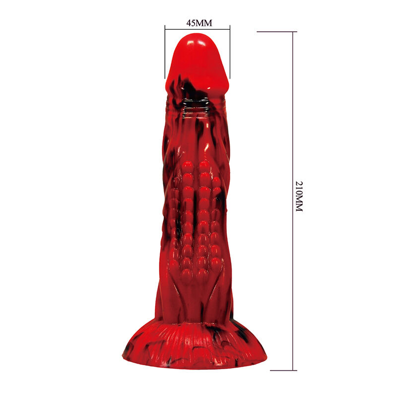 POWER MONSTERS - MINOTAUR FANTASY DILDO WITH SUCTION CUP 21 CM Ø 5 CM RED BLACK - Imagen 5