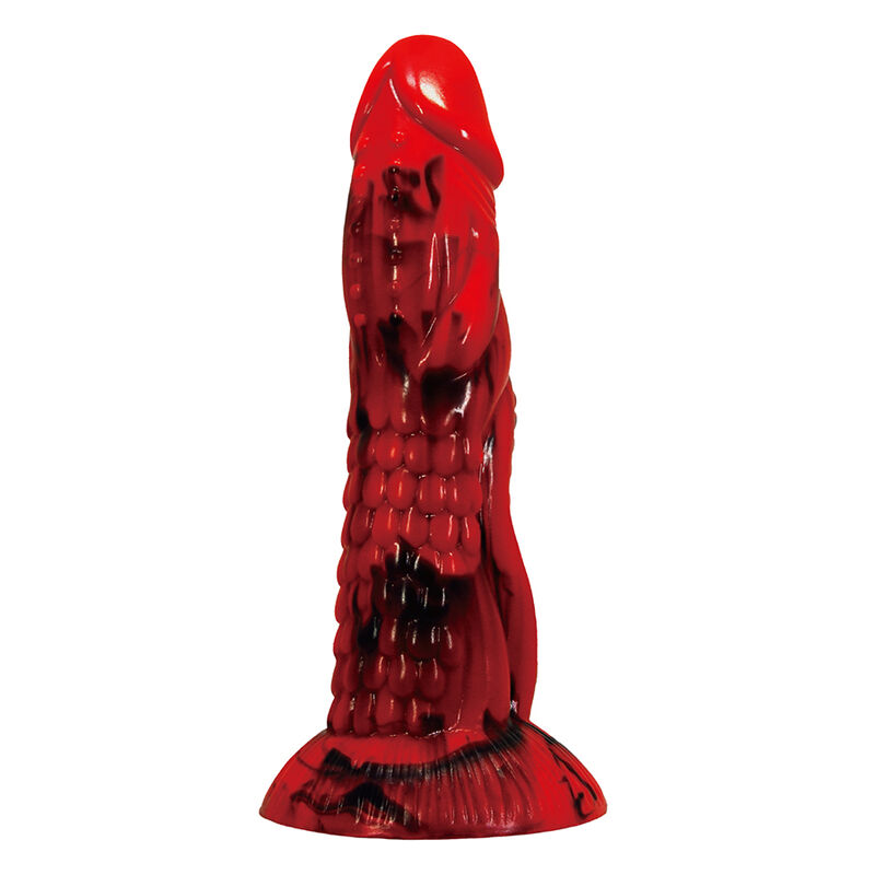 POWER MONSTERS - MINOTAUR FANTASY DILDO WITH SUCTION CUP 21 CM Ø 5 CM RED BLACK - Imagen 2