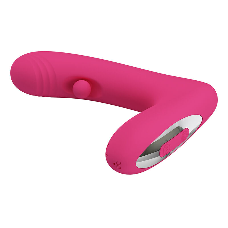 PRETTY LOVE - DUDEN RECHARGEABLE SILICONE VIBRATOR 12 VIBRATION MODES AND 3 ROCKING MODES PINK - Imagen 4