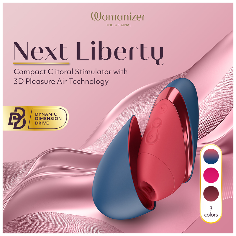 WOMANIZER - NEXT LIBERTY 3D PLEASURE AIR CLITORAL STIMULATOR BLUE/RED - Imagen 4