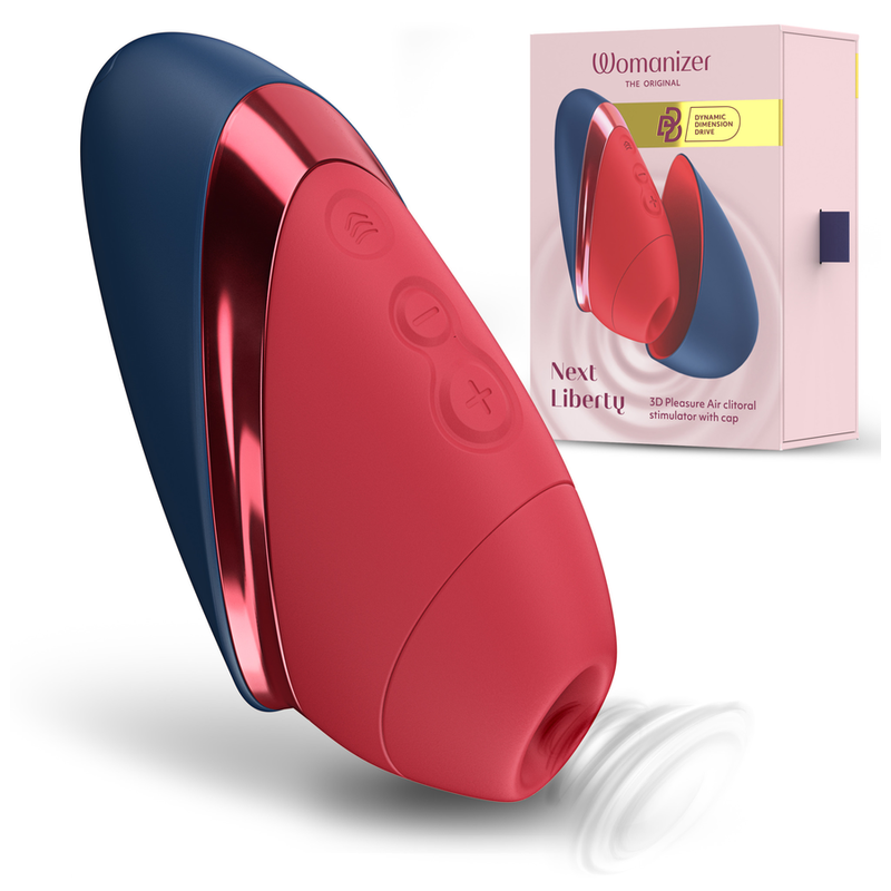 WOMANIZER - NEXT LIBERTY 3D PLEASURE AIR CLITORAL STIMULATOR BLUE/RED - Imagen 3