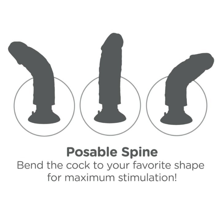 KING COCK - 20.3 CM VIBRATING COCK WITH BALLS FLESH - Imagen 5